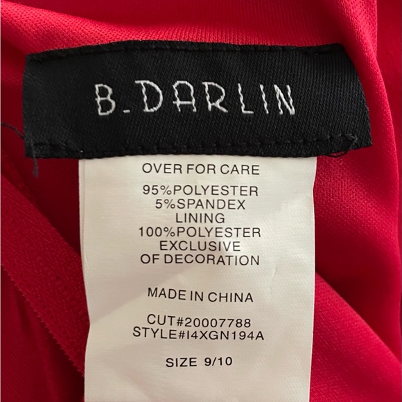 B. DARLIN Red Halter Stretch Keyhole PARTY PROM HOLIDAY Mini Fit/Flare Sz 9/10 - Picture 6 of 6